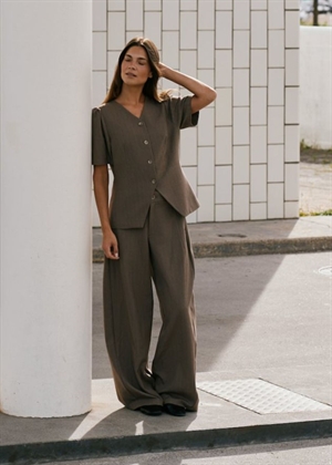 Jules pinstripe bluse Taupe Neo Noir 